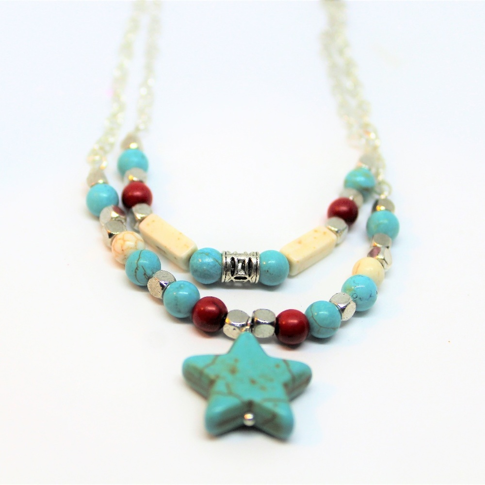 Turquoise double strand necklace